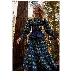 NWT Anthropologie Hunter Bell Phoebe Midi Skirt Bohemian Tie Dye Print Boho - XS